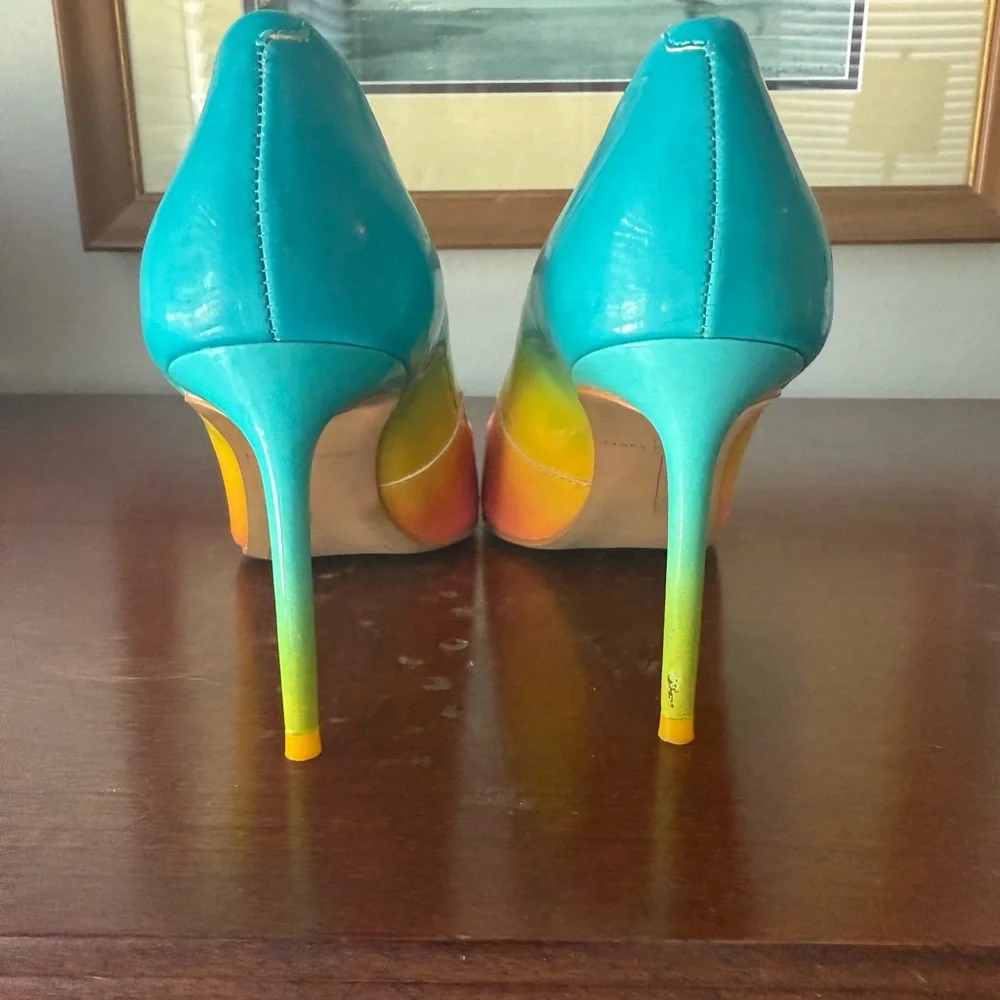 Chelsea & Violet Pink and Orange Heels - Picture 4 of 5